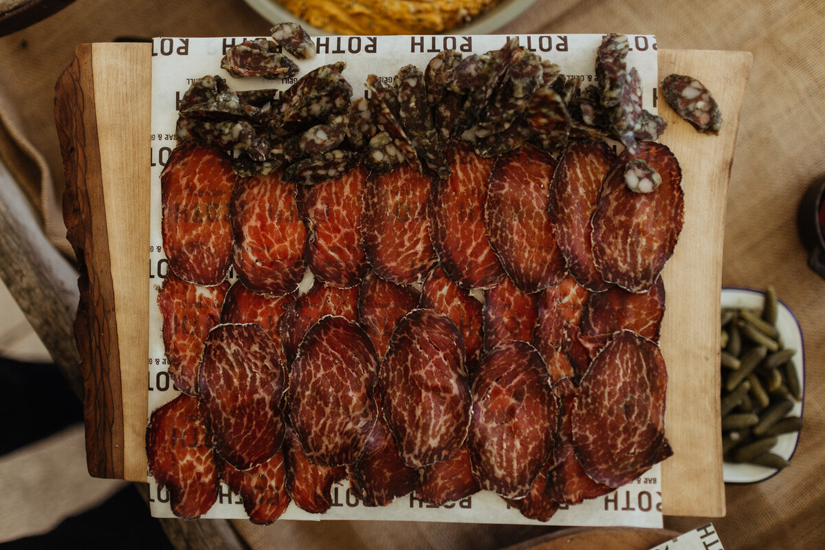 selection of cured meets for the guests
