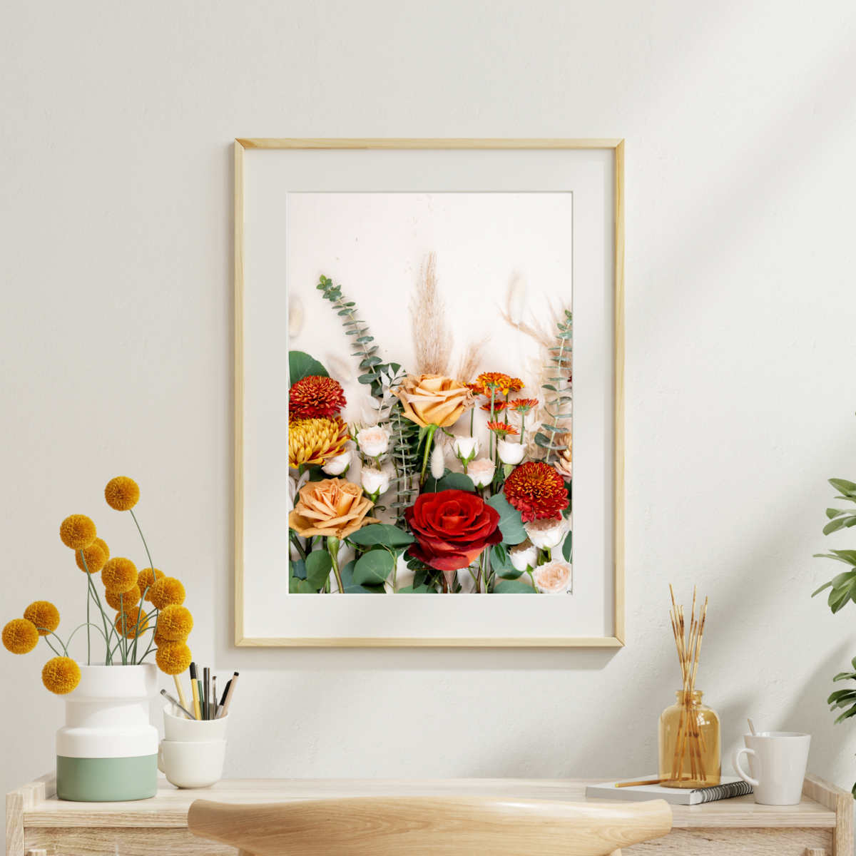 Beige Minimalist Wall Art Mockup Instagram Post