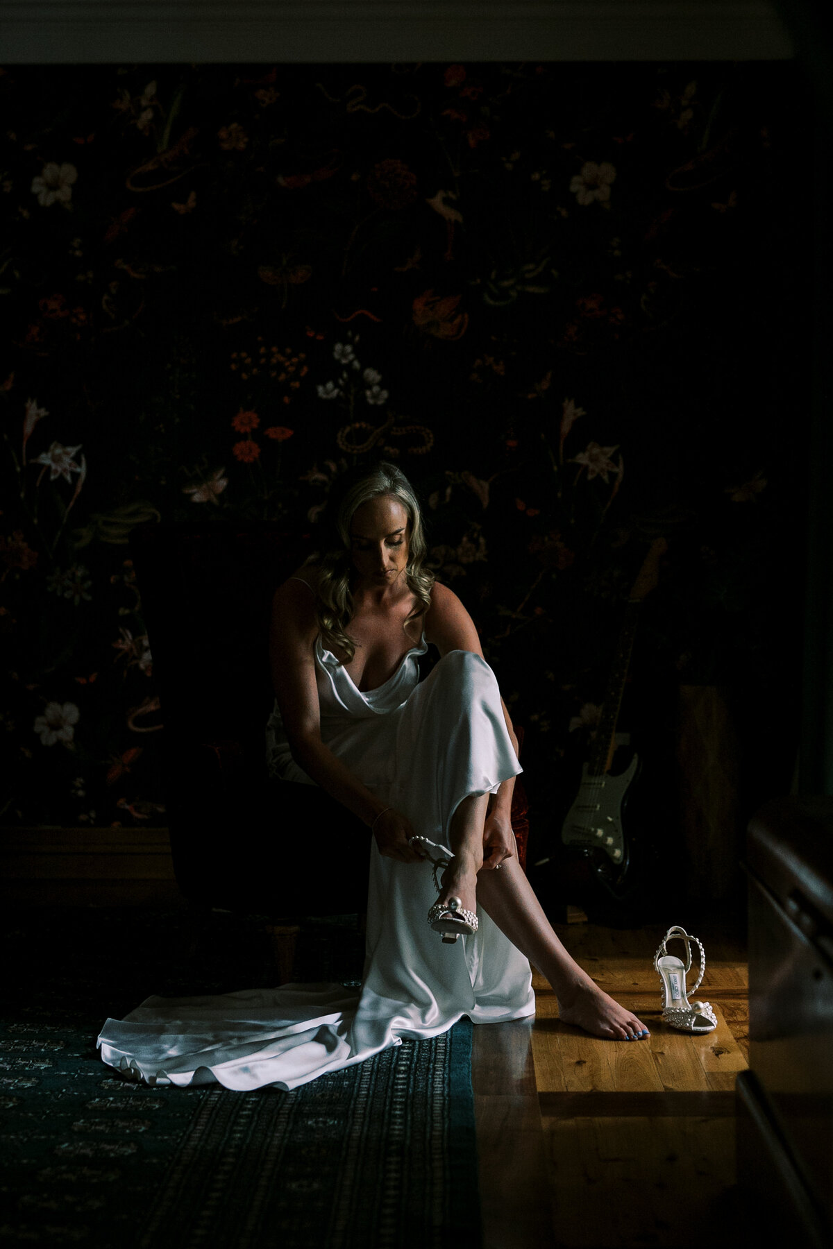 Bride getting ready at a private residence in Salt Lake City