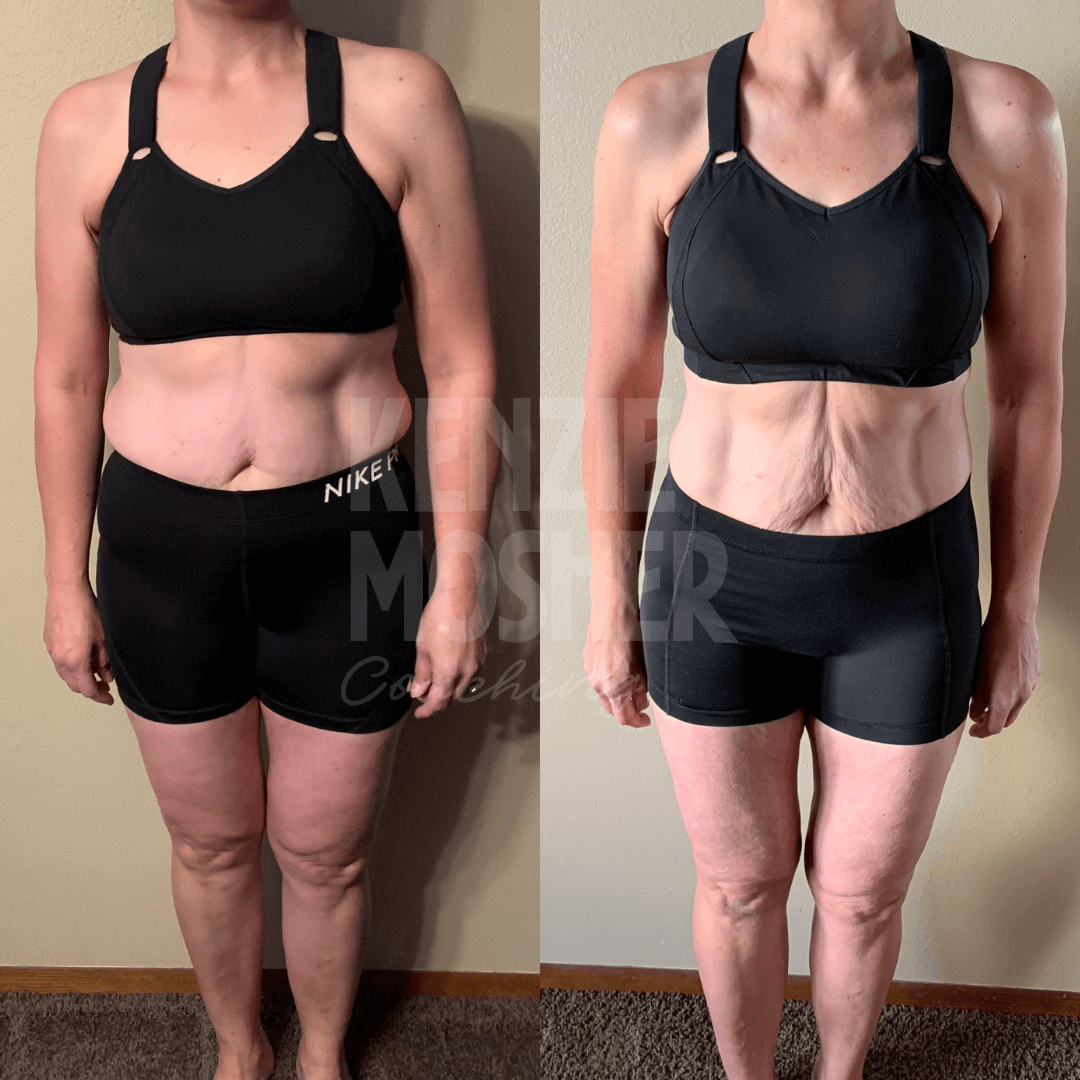 Before and after transformation from functional hormone testing.