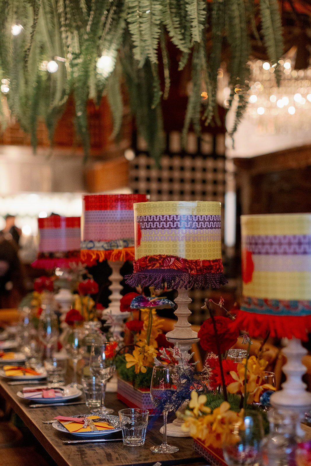 head table colorful wedding decor