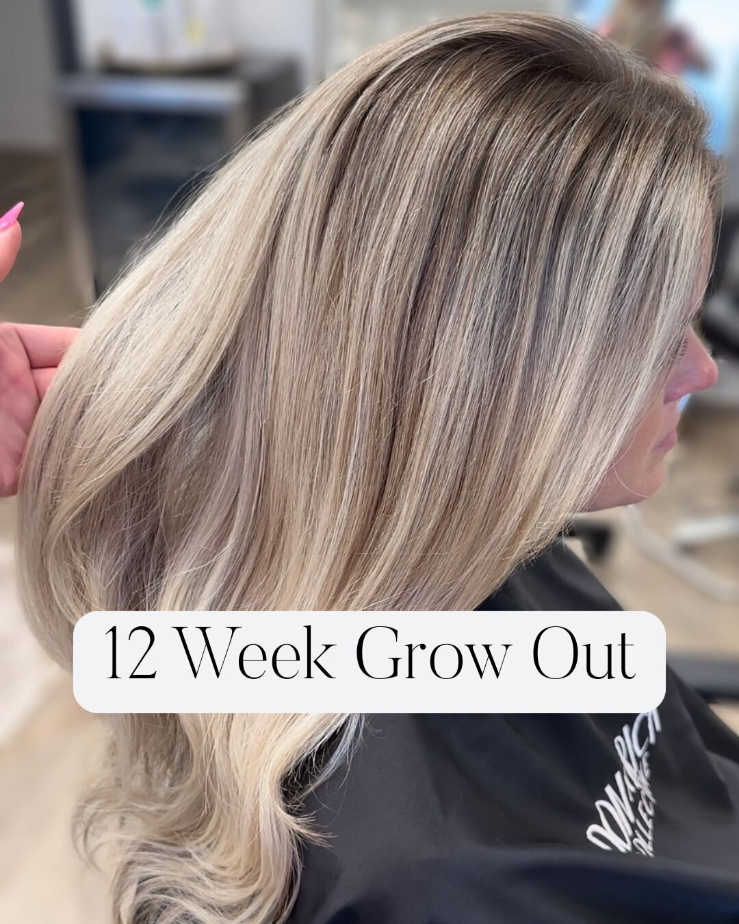 Omaha lived-in dimensional blonde goes 12 weeks between salon appointments without a harsh grow-out line of demarcation and brass.