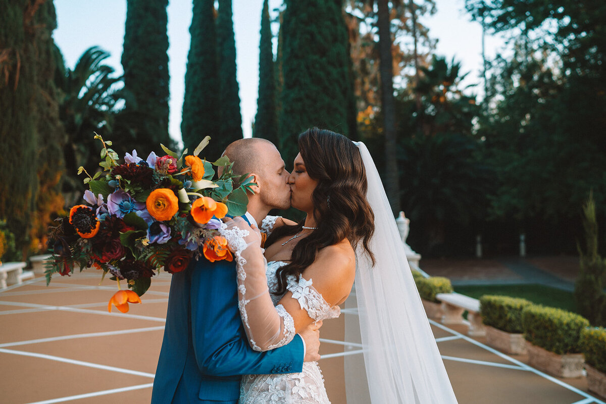 bridal bouquet jewel tones at the grand island mansion