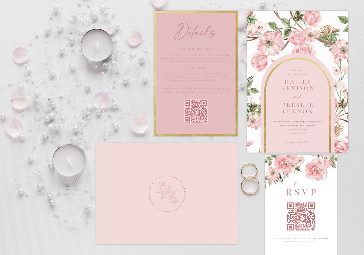 the preslee wedding invitation suite by belle azalee