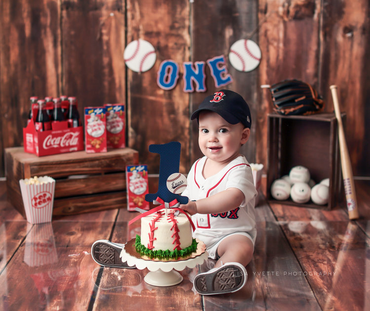 Baseball Themed Cake Smash photography