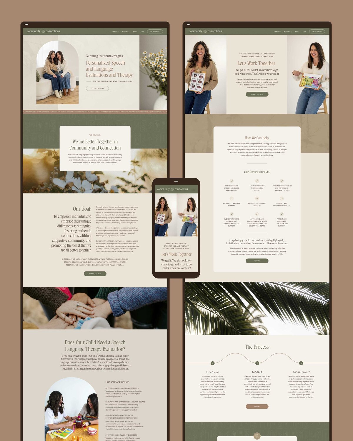 Mobile and desktop preview of Community Connections Therapy