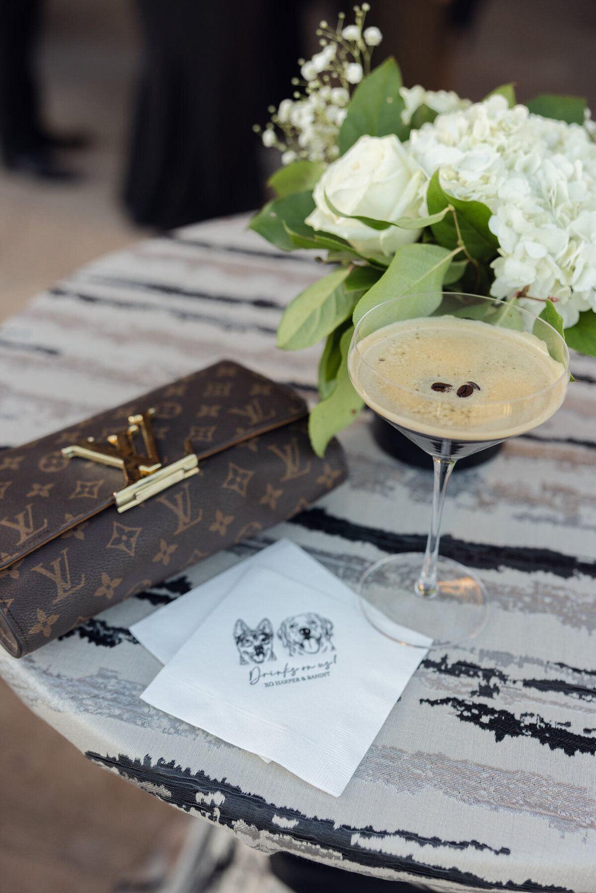 Cocktail hour details at wedding in Paradise Valley, Arizona