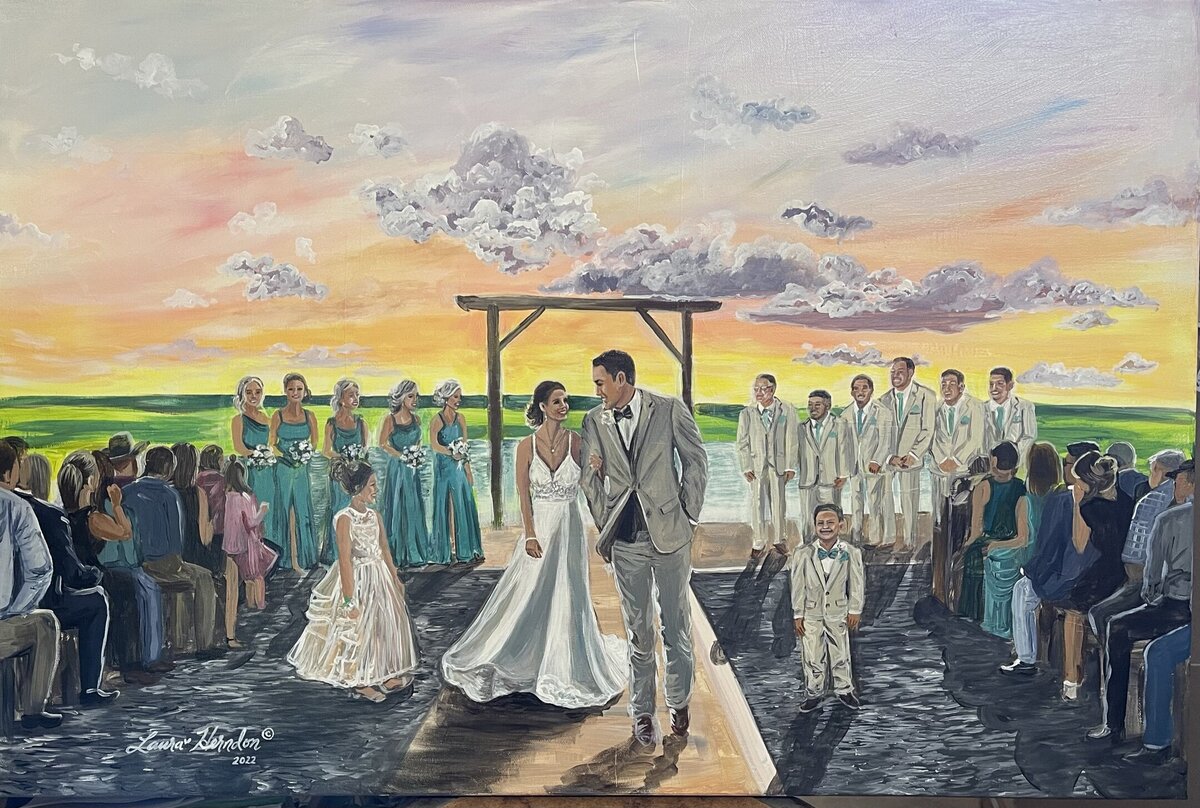 live wedding painting by Laura Herndon
