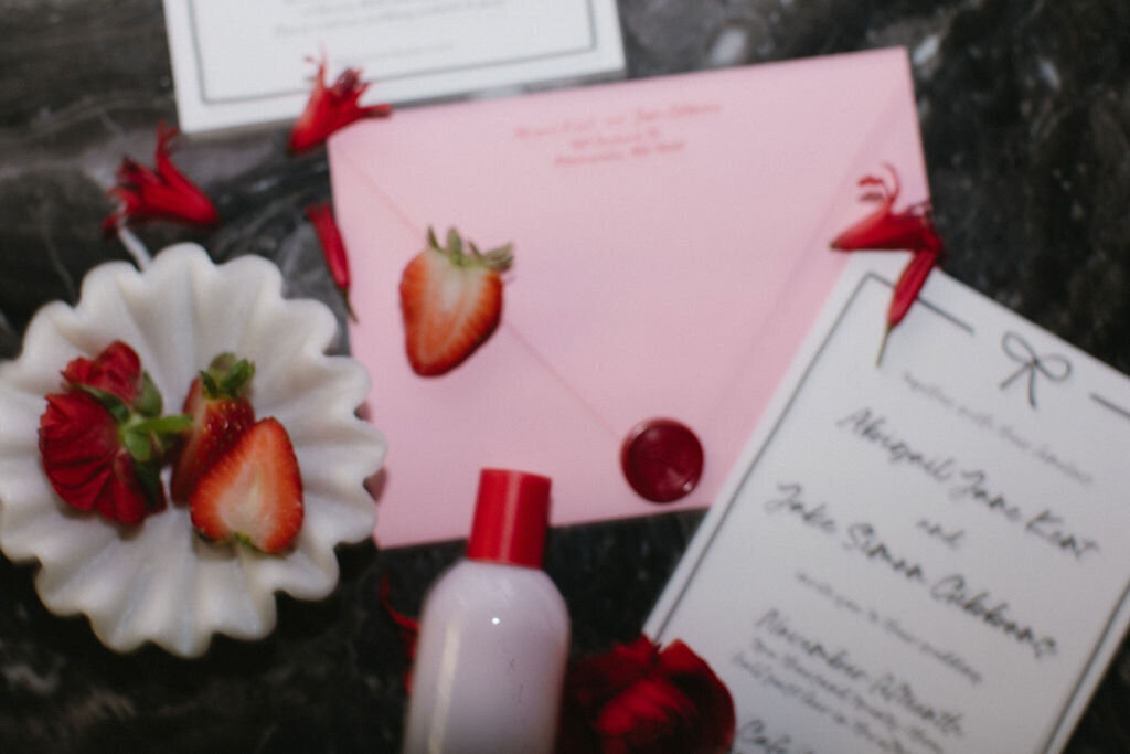 bow wedding stationery