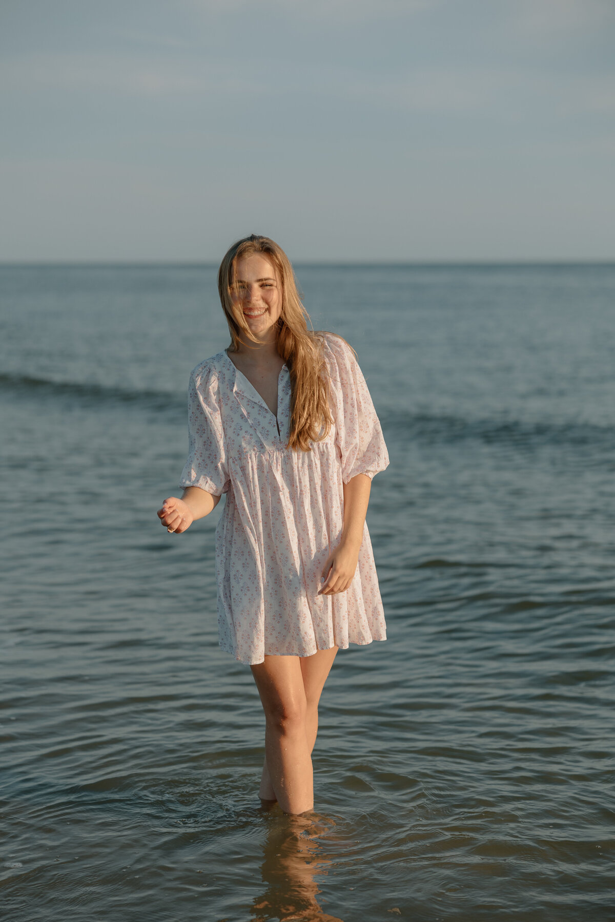 Senior photos on the beach at Edisto at sunset