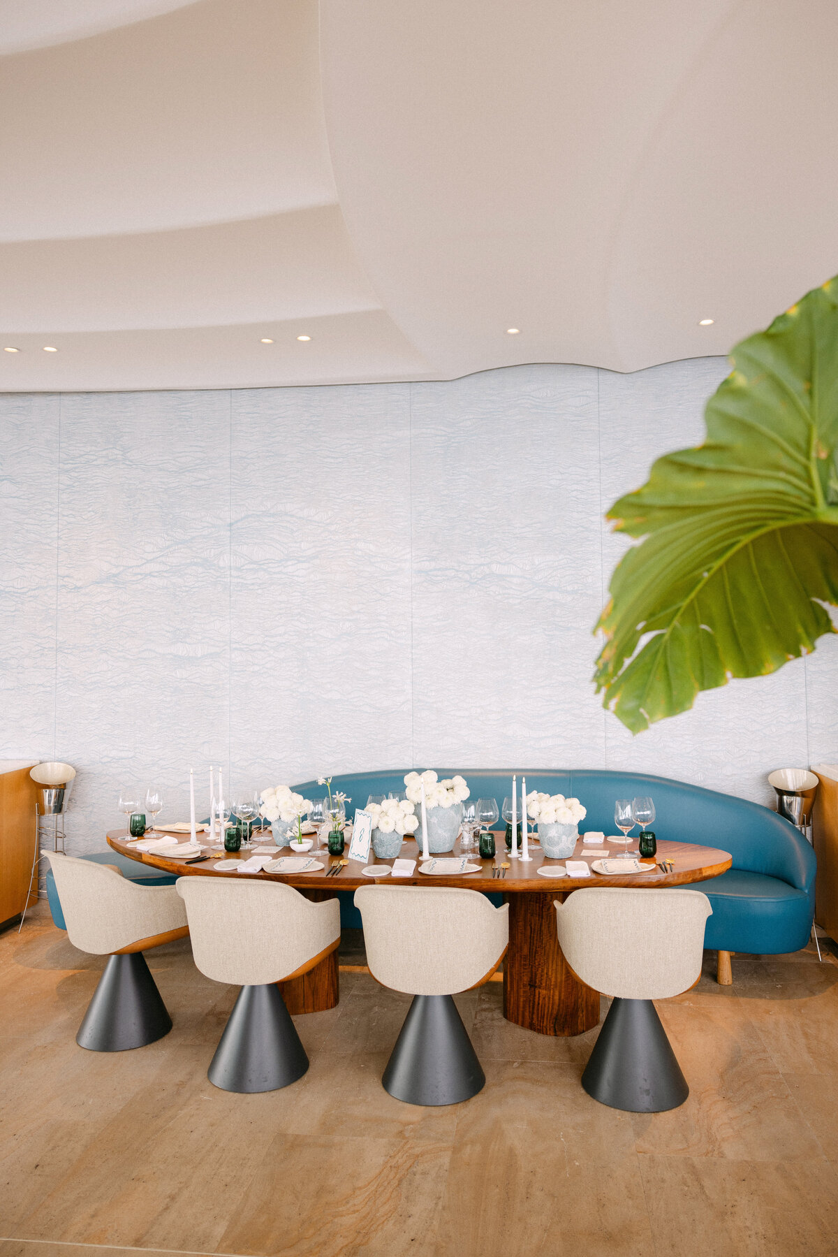 Minimalist & elegant Tableware & Decoration Welcome Event Post Wedding at The Maybourne Riviera, Roquebrune Cap Martin