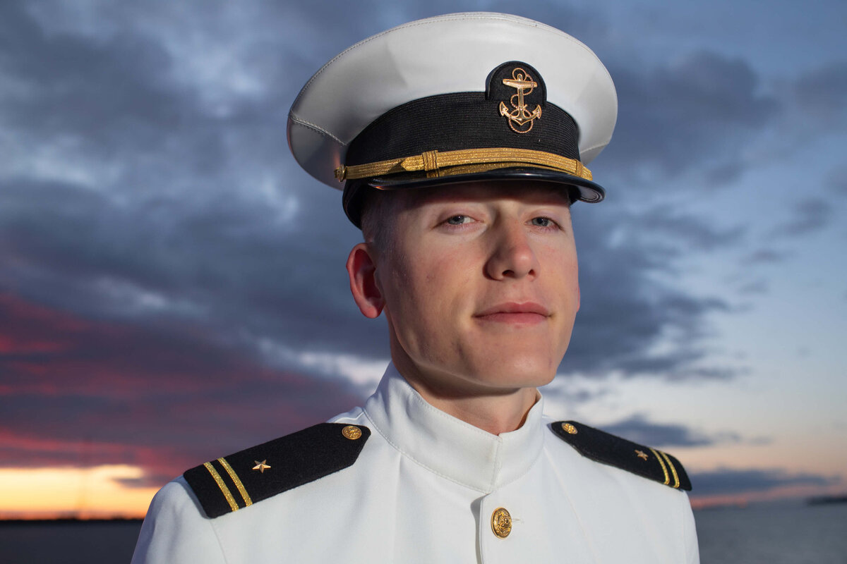 Dramatic Sunset Photo by Kelly Eskelsen at USNA sea wall in Annapolis, Maryland.