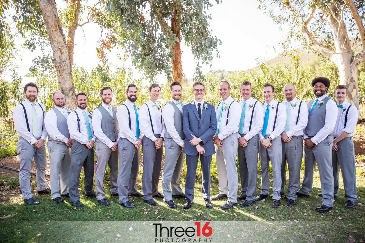 Groom with all his groomsmen