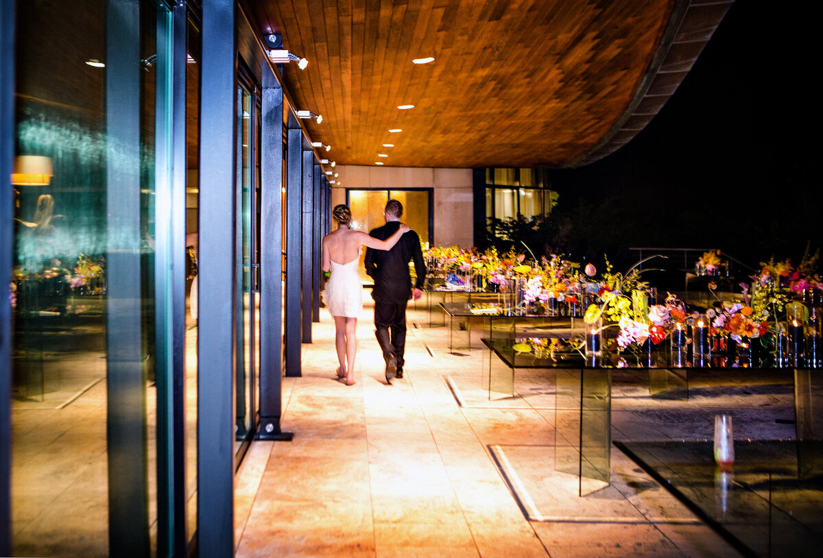 Wedding couple walking