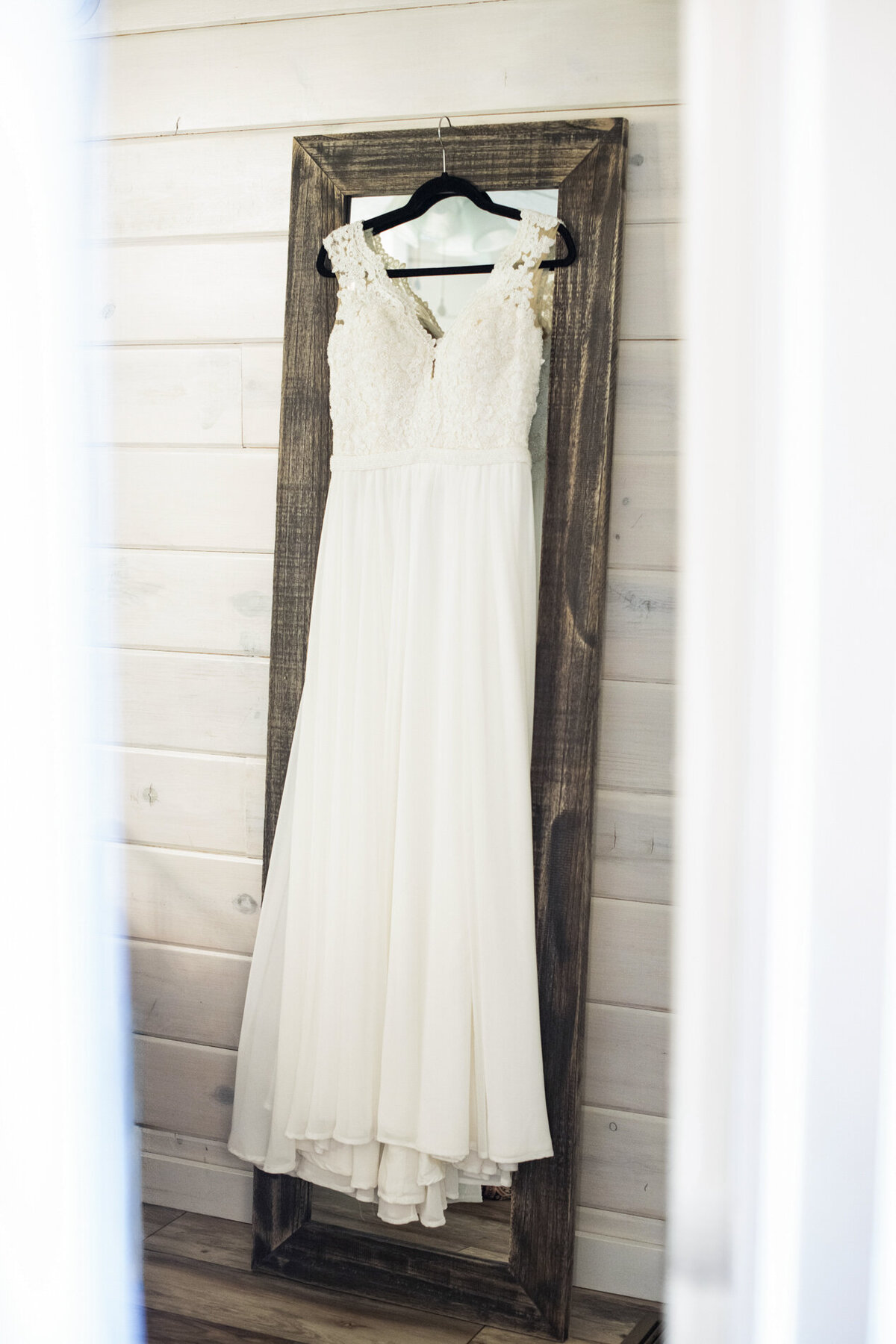 Wedding dress hanging