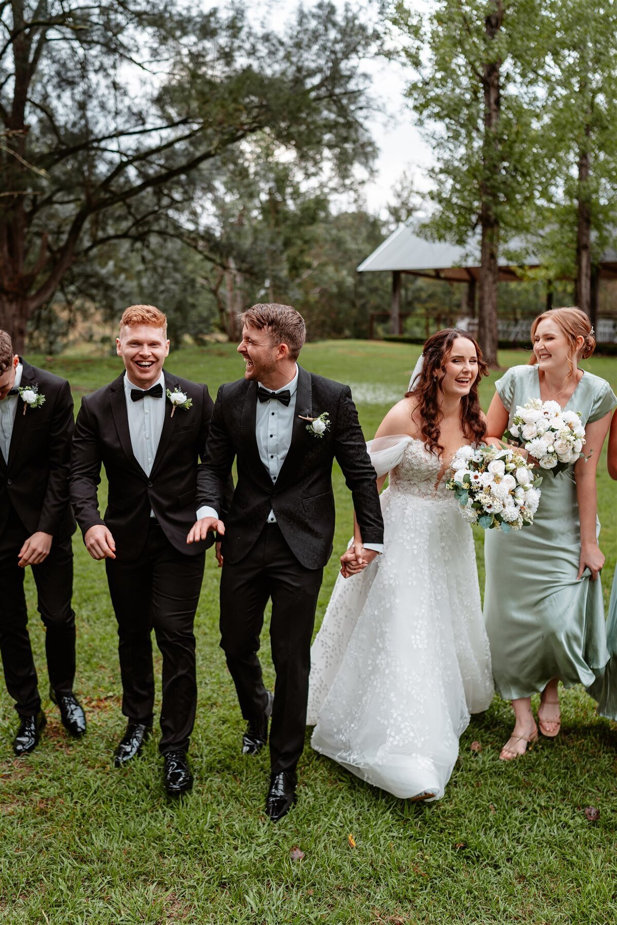 Capture timeless memories with friends in a joyous wedding photoshoot.