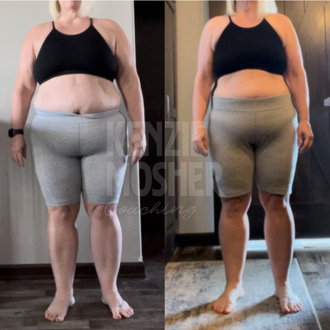 Before and after photo illustrating reduced inflammation and balanced hormones.