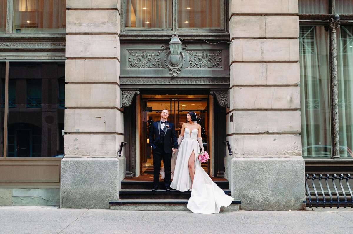 Editorial couples portrait in crystal ballroom omni king edward hotel toronto wedding venue jacqueline james photography