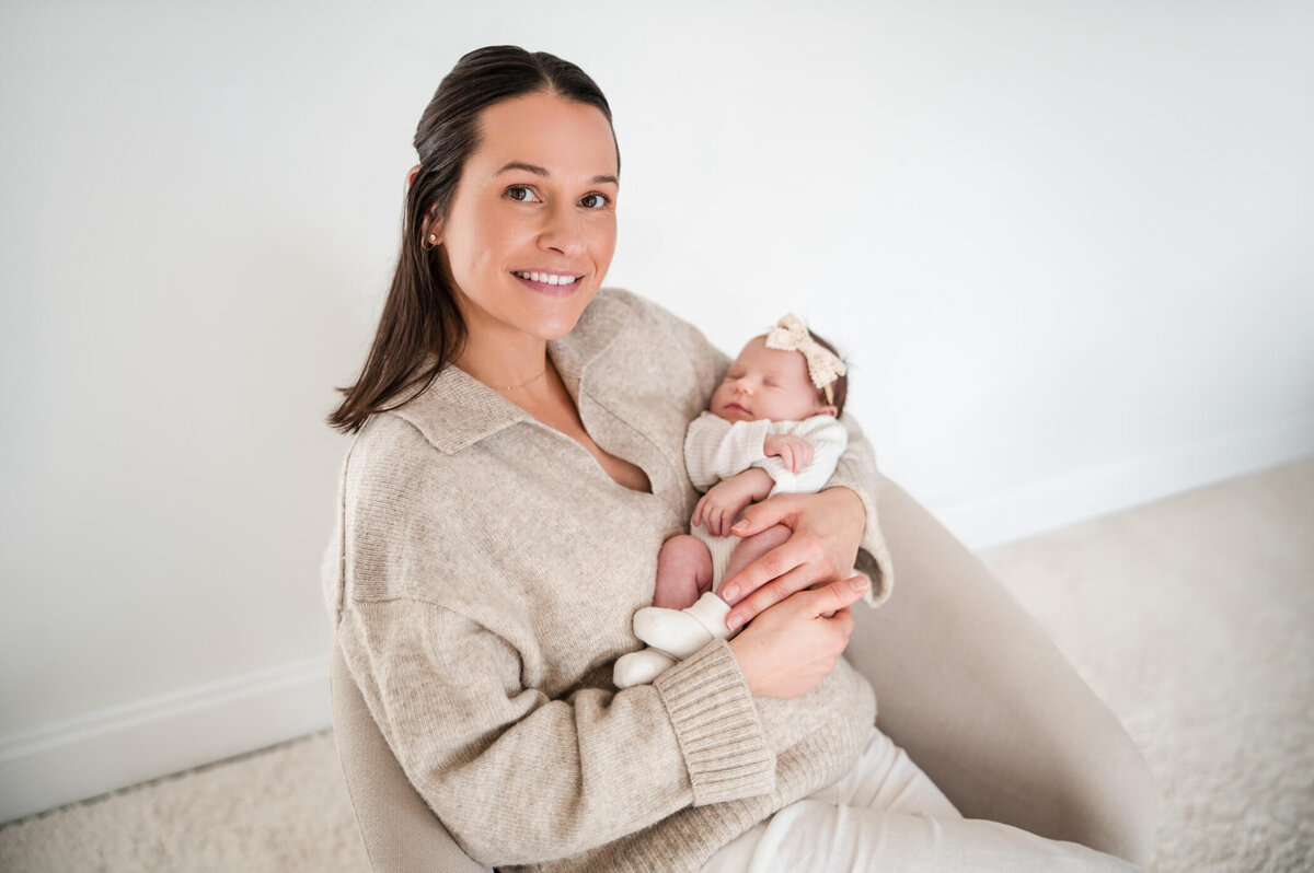 mom holding newborn