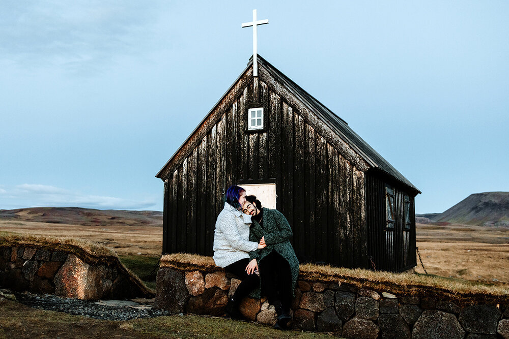 lgbtq+ elopement and wedding photographer in Iceland