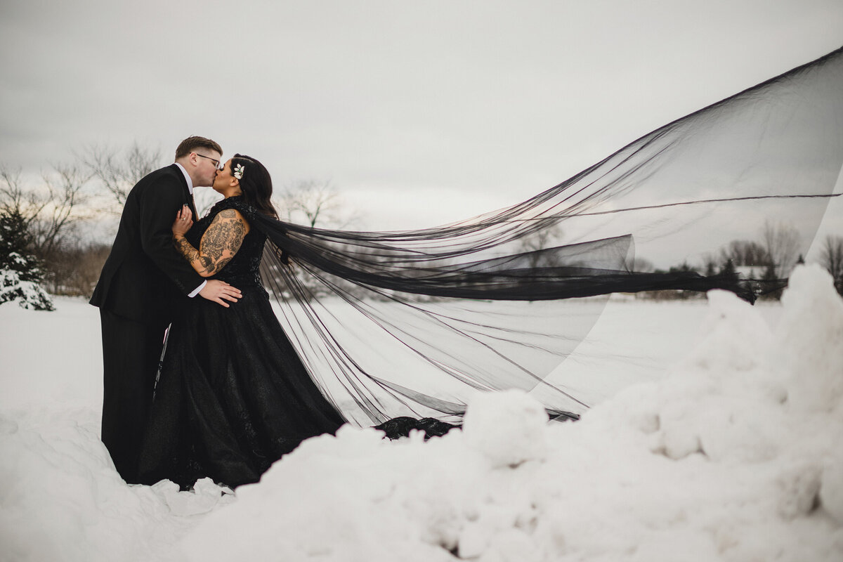 Moody Winter Wedding Photo