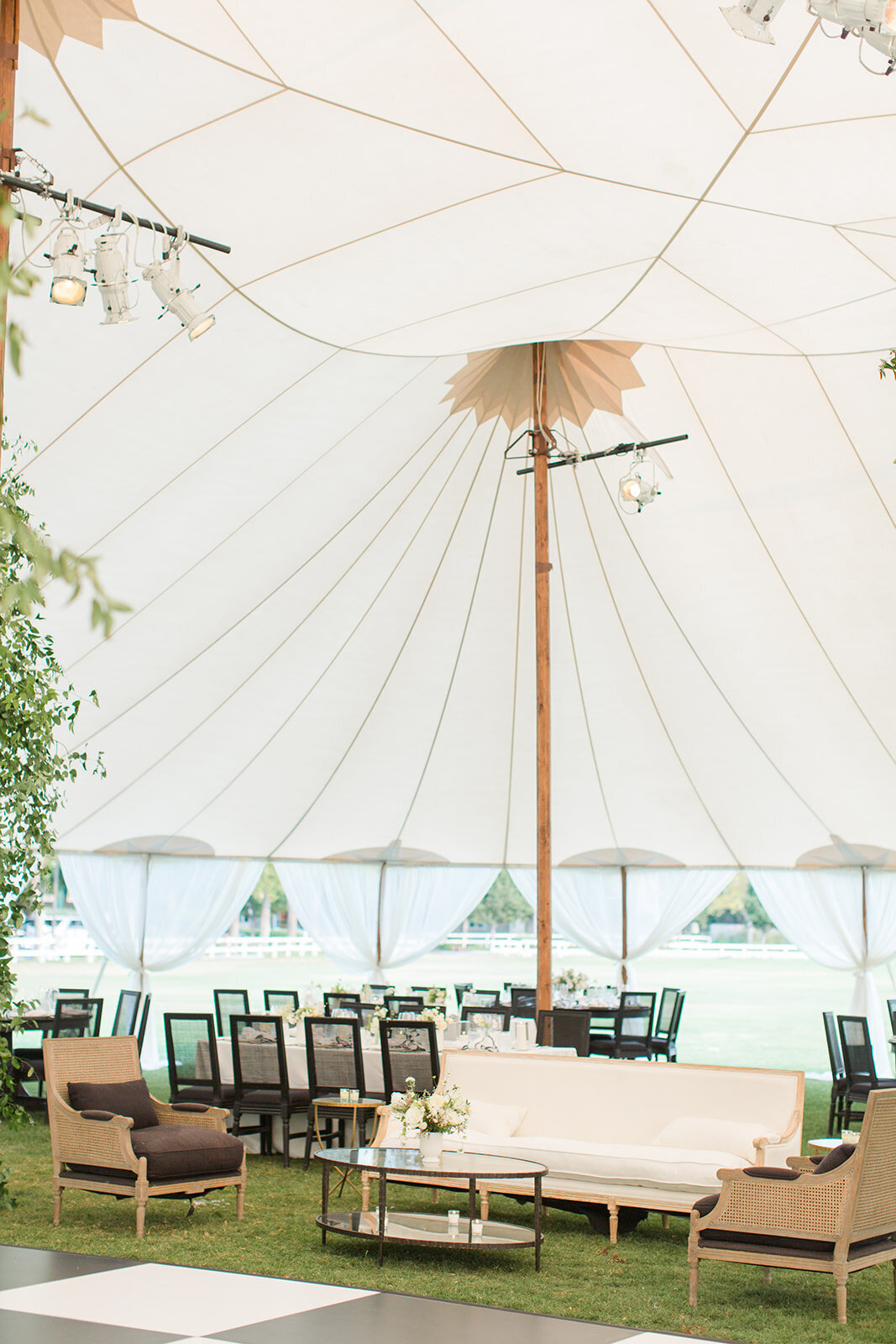 Menlo Circus Club Tented Wedding black and white checkerboard dance floor