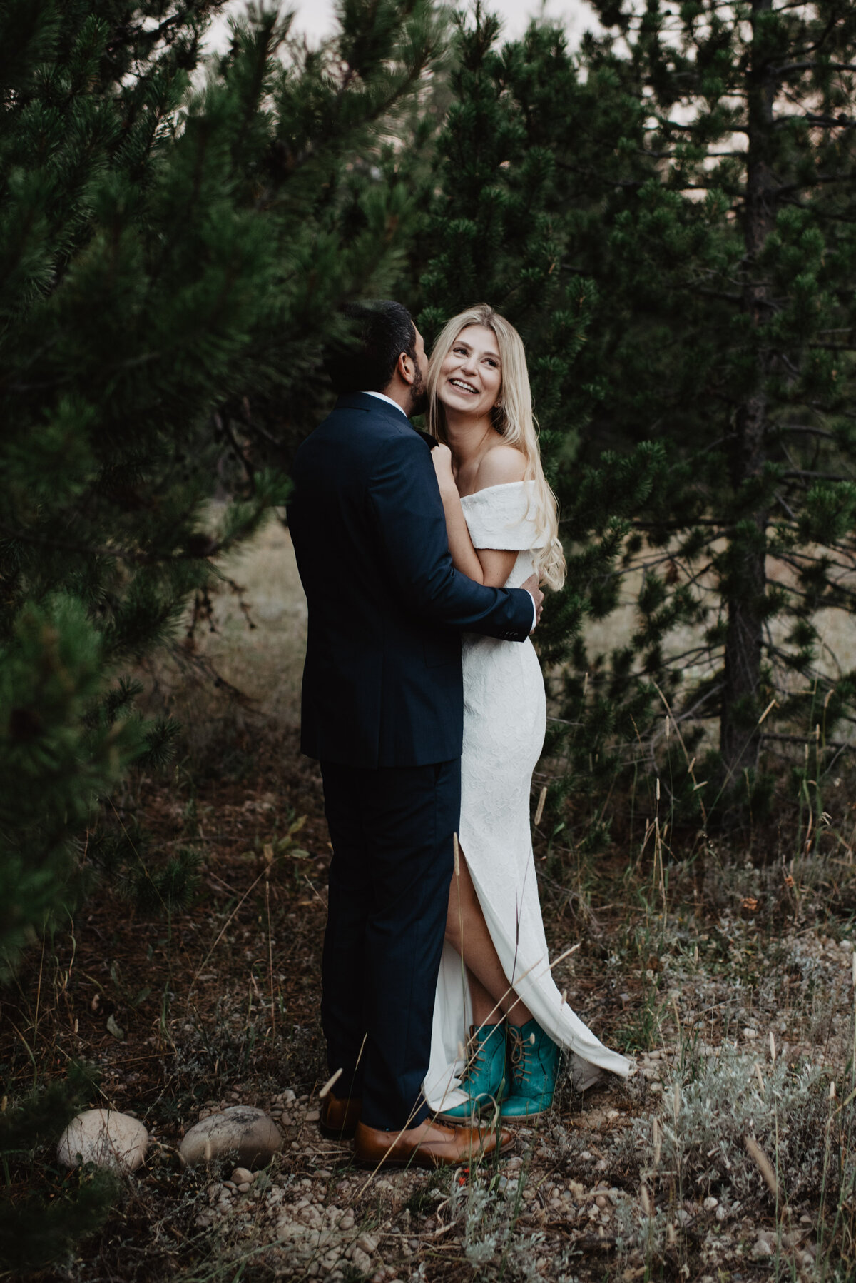 Photographers Jackson Hole capture bride laughing