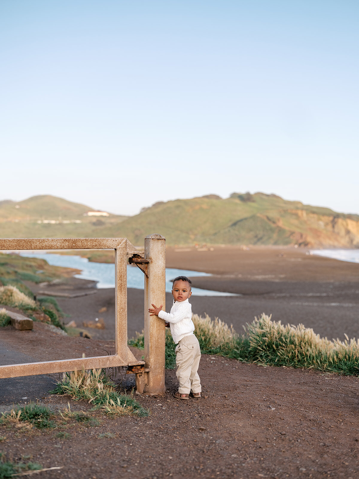 Marin Headlands family photography Rodeo Beach golden hour session