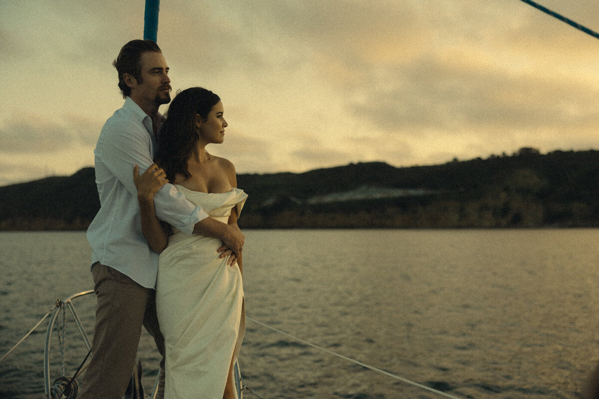 Thuy Tran Photos captured this intimate elopement on the San Diego waters