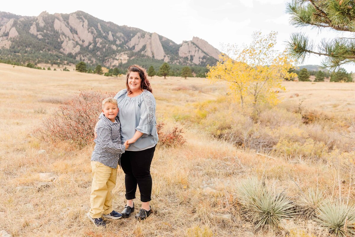 mom and son at Chautauqua Park, Boulder, CO