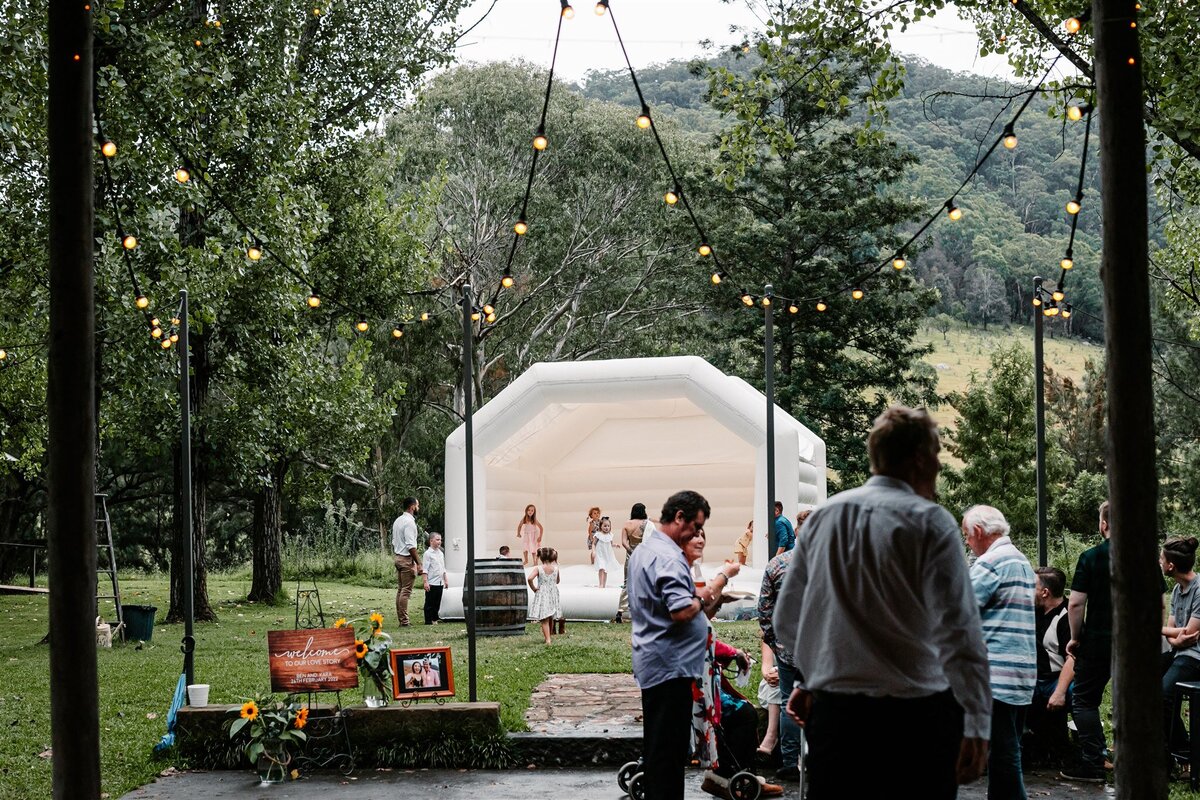 Kara & Ben getting their reception ready!