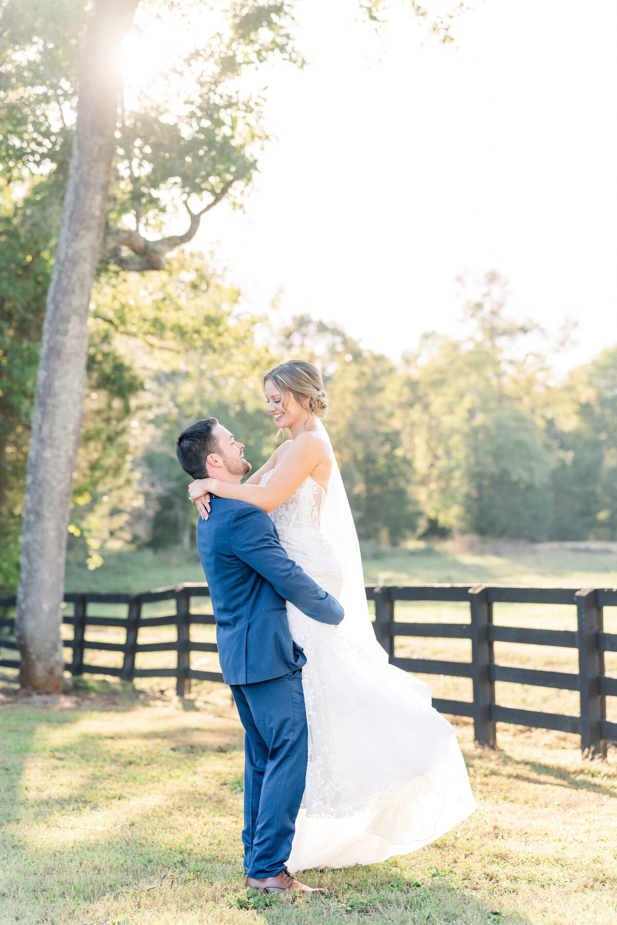 Couple spins at their rustic wedding venue in Charlotte 