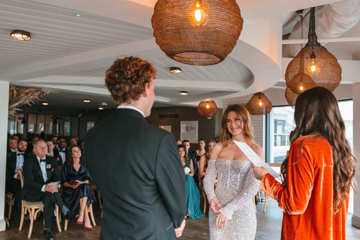 Winter wedding ceremony 