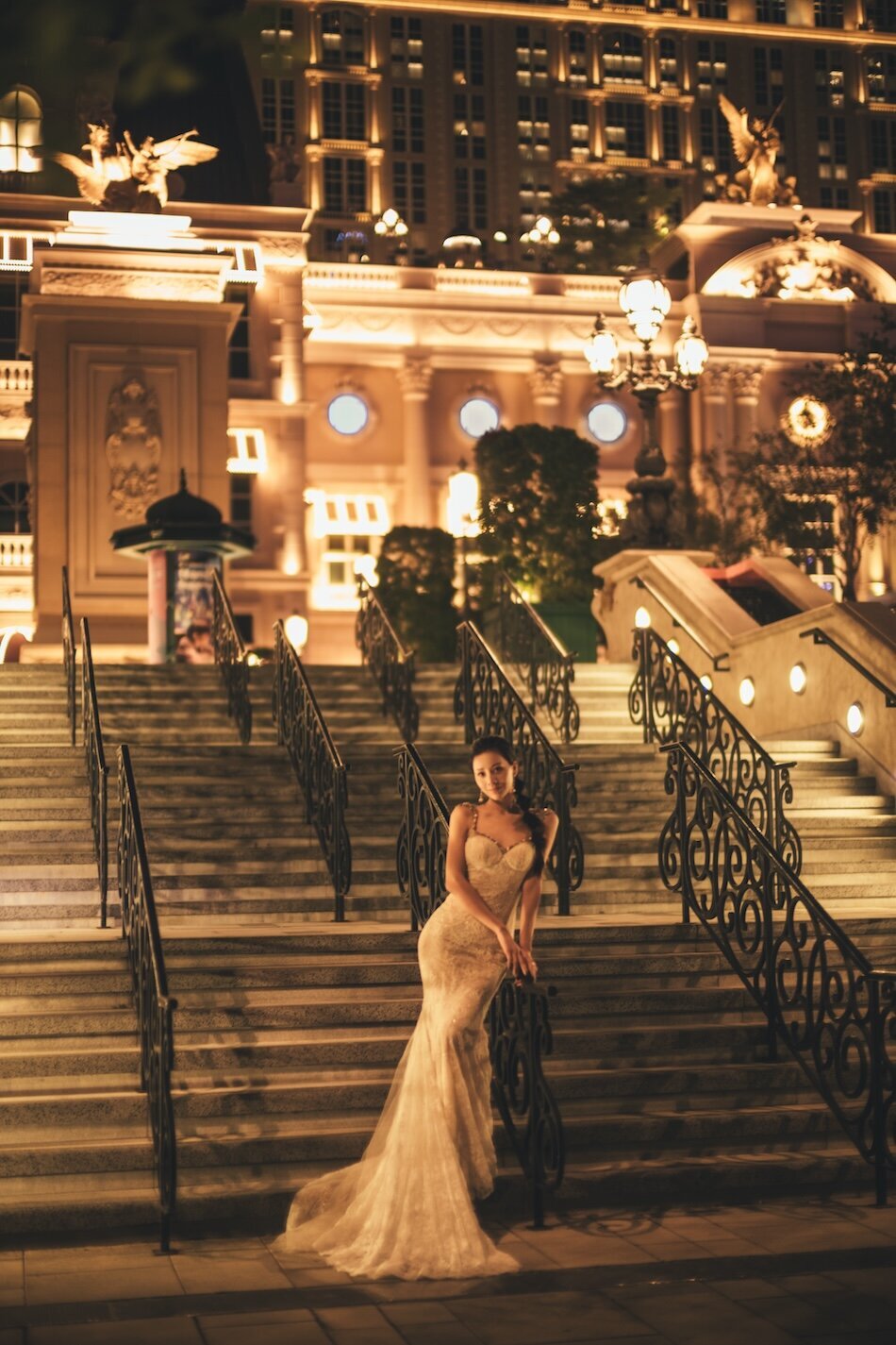 Pre-wedding photoshoot. The Londoner, Macau. Reem Acra - Breakfast at Tiffany’s.