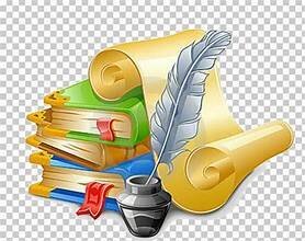 quill pen and books