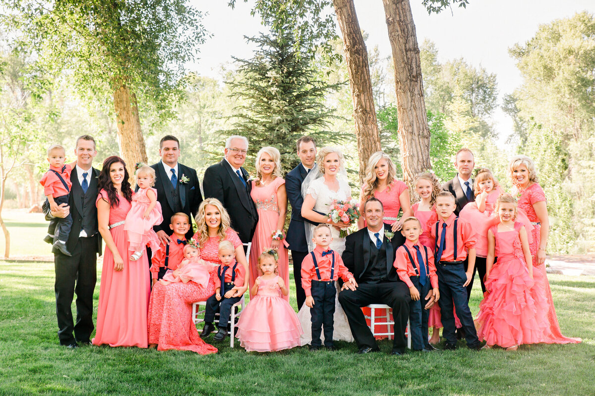 Pink family wedding