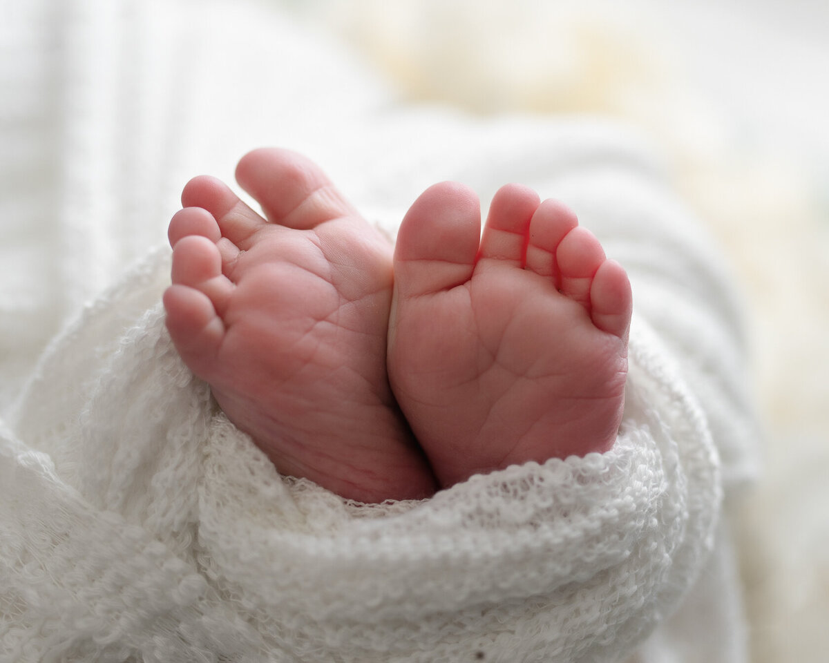 Cute little newborn feet photography in Houston