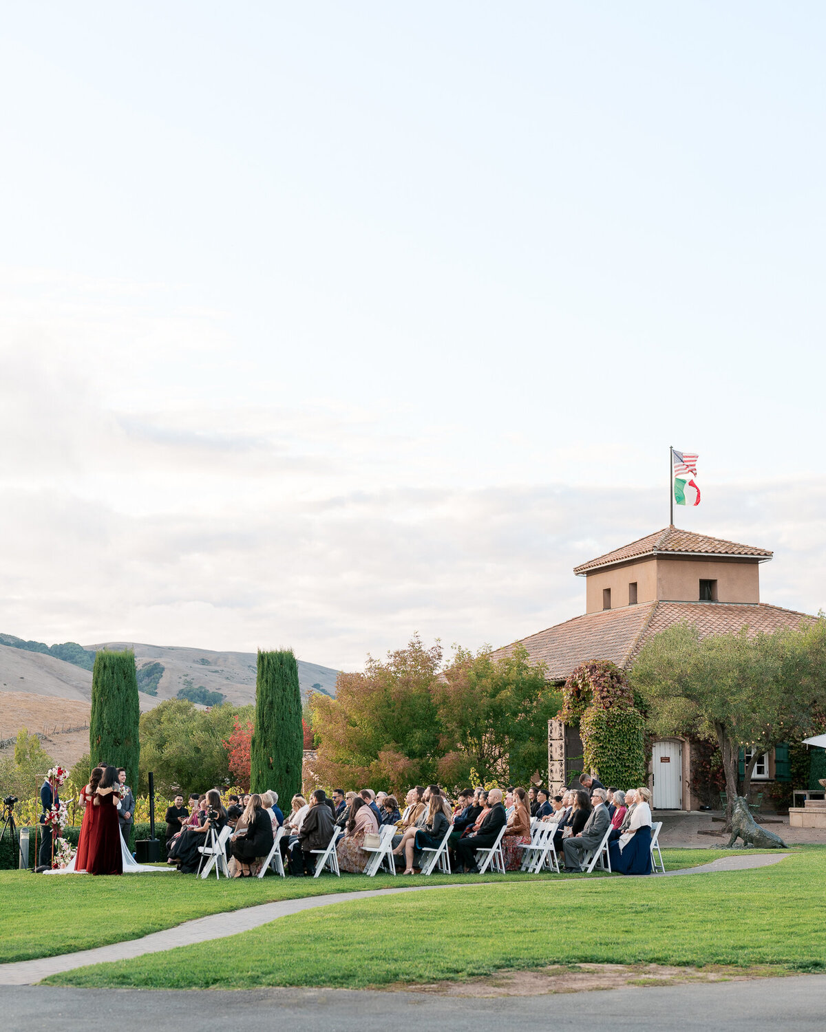 Ceremony views at Viansa winery in Sonoma