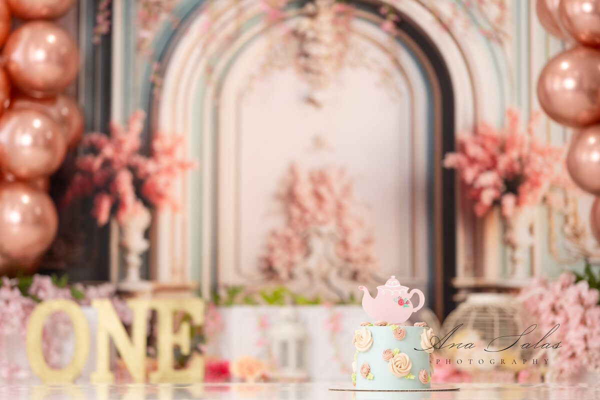 Vintage Floral Cake Smash Photographer Edmonton