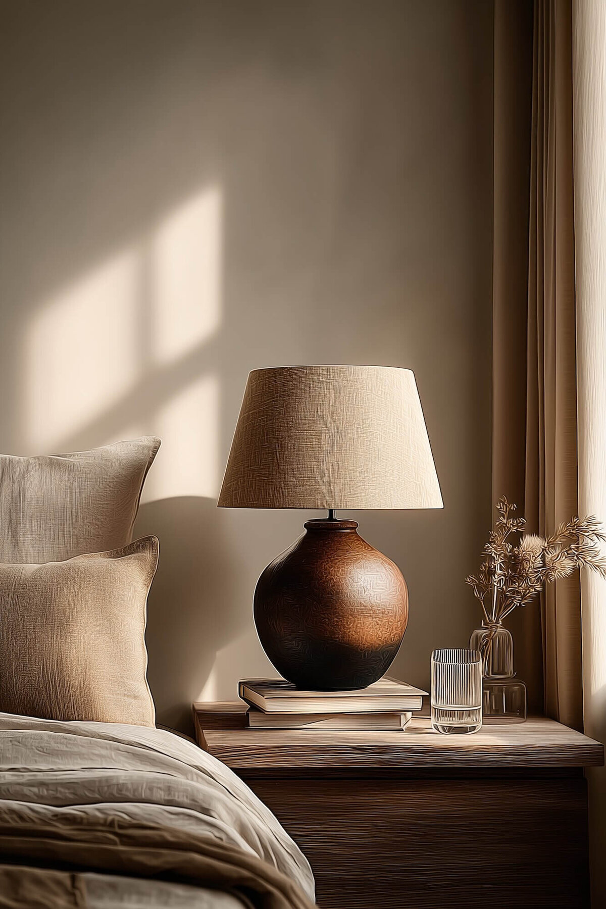 astrid_82265_A_photo_of_an_organically_shaped_ceramic_lamp_on_t_01b6a1db-9b81-427d-9f53-b6db30454a32