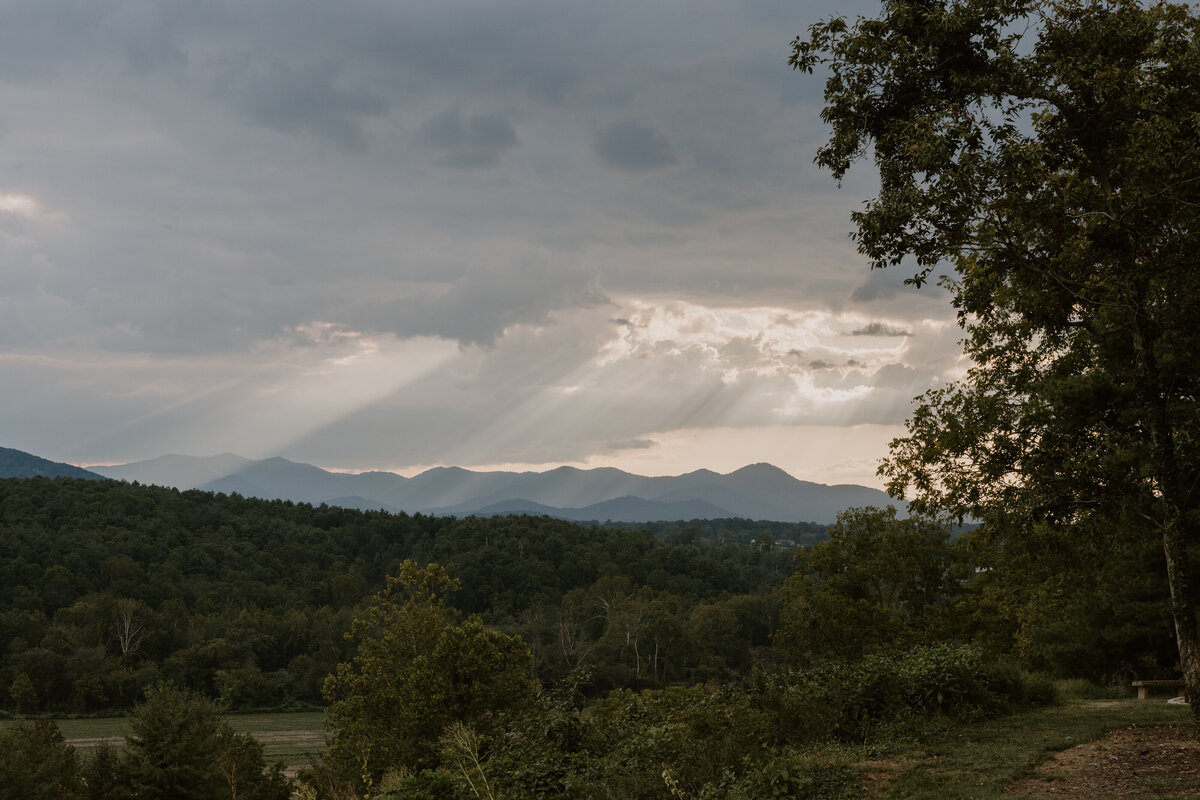 Blue Ridge Mountain views from Biltmore Estate wedding ceremony site