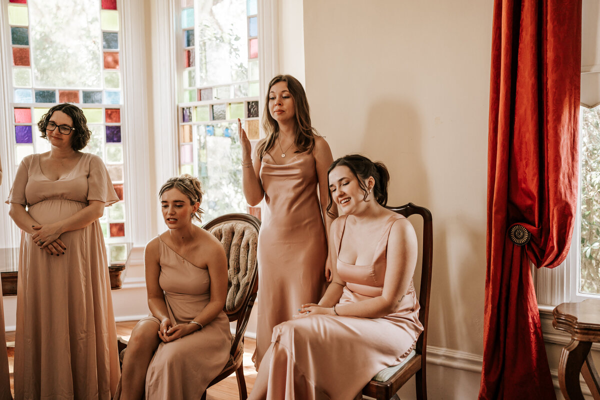 Bride First Look With Bridesmaids