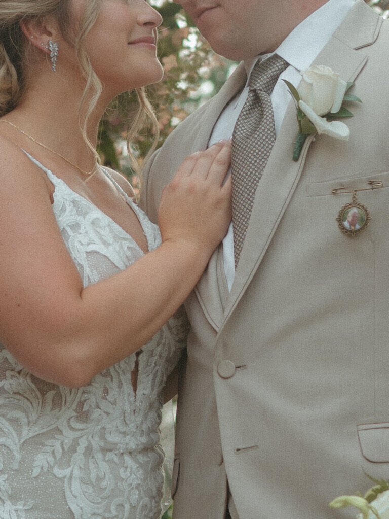 close up photos of bride and groom
