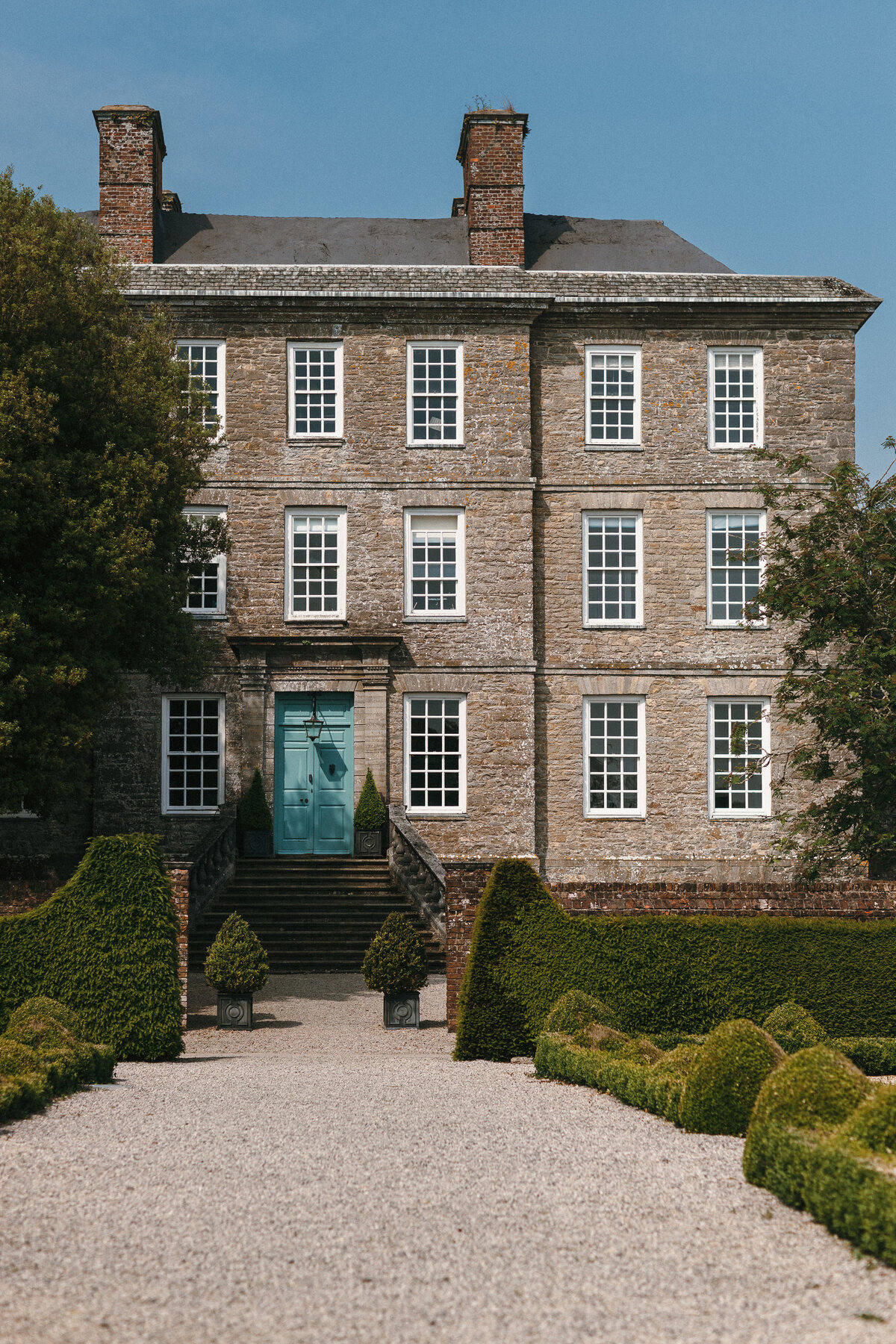 Front elevation of Kingston Estate exclusive hire wedding venue in Devon 