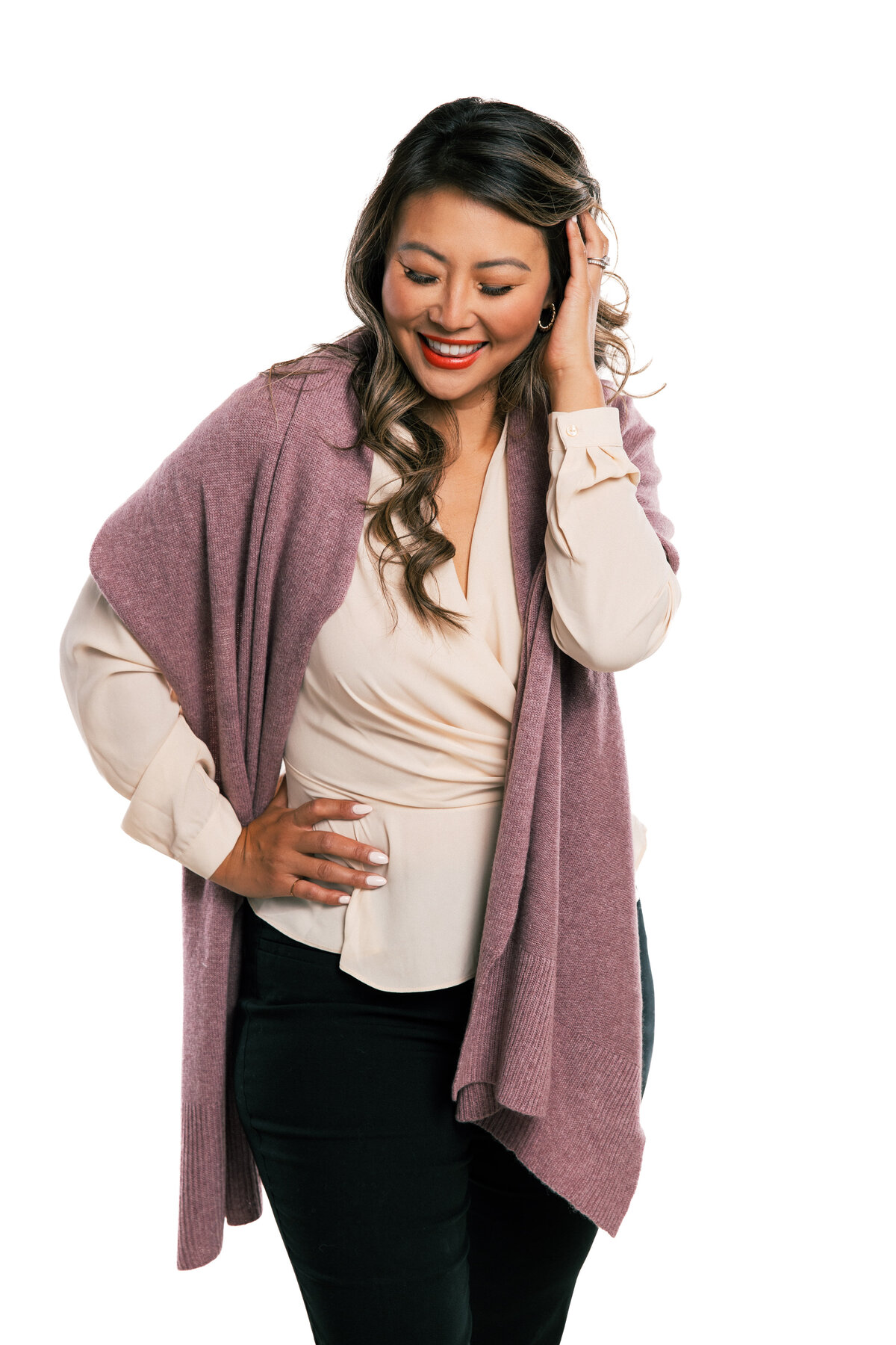 Claire Wrap Scarf Mauve 1