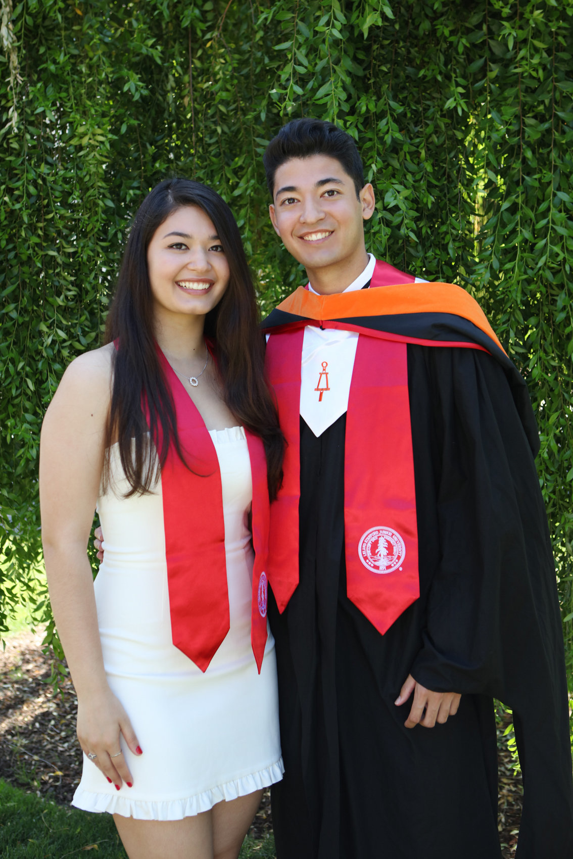 Brother and sister, stanford graduation palo alto