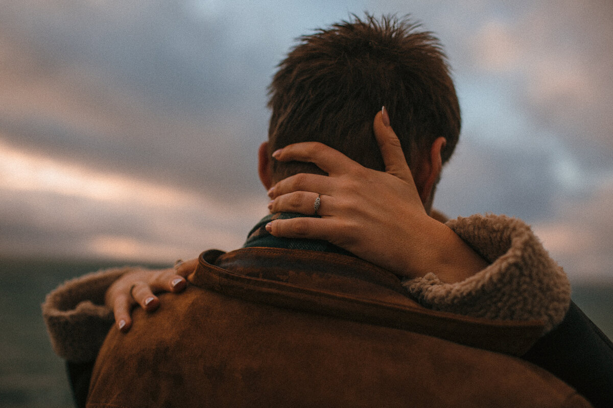 Engagement shoot_couples session_wild winter shoot_Hope Cove_026