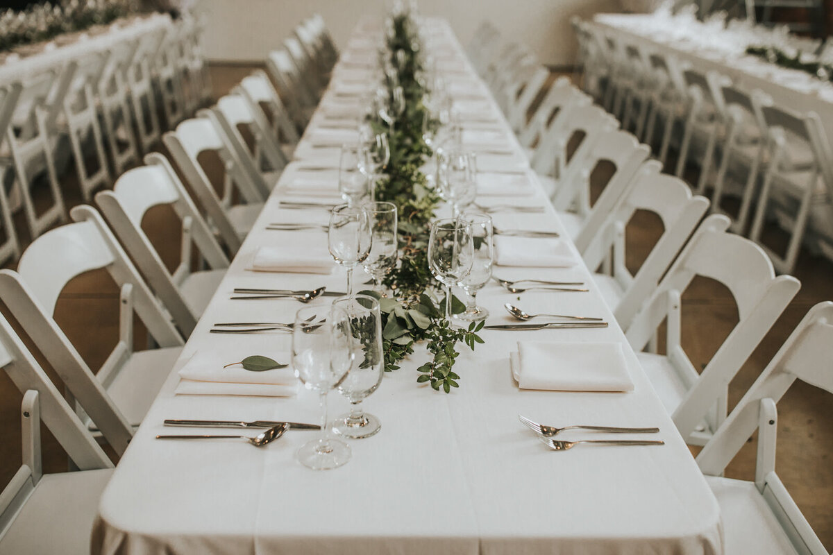 Simple and classic wedding reception styled by Coco & Ash, an intimate and modern wedding planner based in Calgary, Alberta.  Featured on the Brontë Bride Vendor Guide.