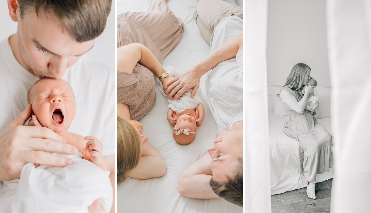 newborn baby with mother and father
