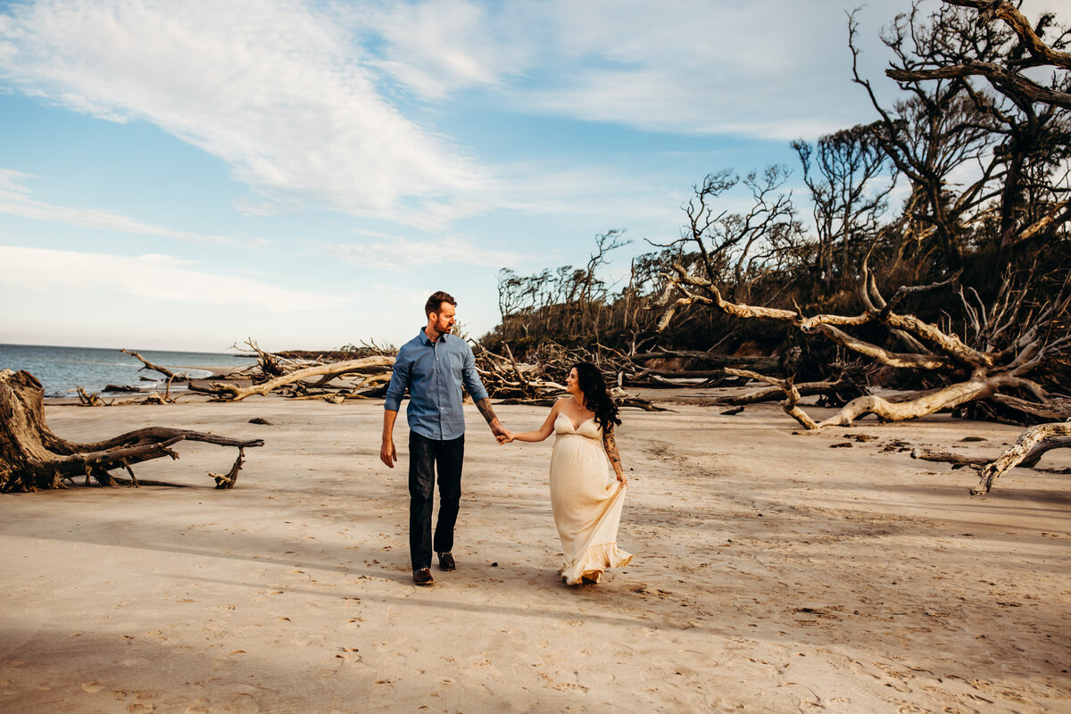 Jacksonville Florida Beach and Woods Maternity Session-31